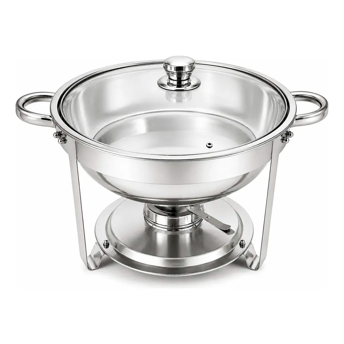 Rechaud Redondo 6 Litros Aço Inox Banho Maria Buffet Tampa